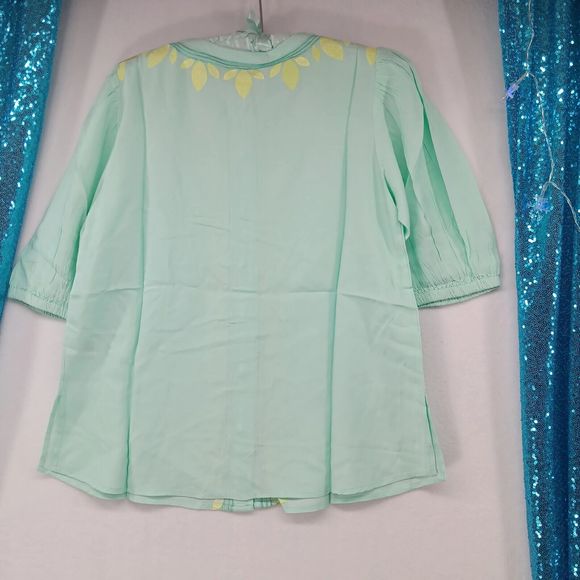 NWT/Bag Emily McCarthy New Proper Top SZ XS Yacca/Lemon 100% Tencel $220 MSRP - Picture 13 of 16